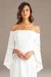 Short Off-the-Shoulder Crepe Scuba Ruffle Dress RM Richards 2262