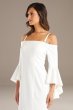 Short Off-the-Shoulder Crepe Scuba Ruffle Dress RM Richards 2262