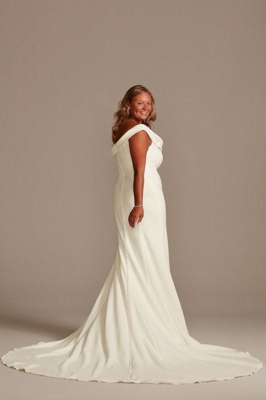 Crepe Off-the-Shoulder Tall Plus Mermaid Dress David's Bridal 4XL9WG4013