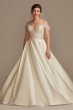 Off the Shoulder Beaded Bodice Tall Wedding Dress Oleg Cassini 4XLLBCWG890