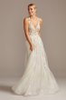 Floral Applique Open Back Tulle Tall Wedding Dress Galina Signature 4XLSWG841