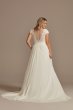 Lace Illusion Back Chiffon Tall Wedding Dress DB Studio 4XLWG4011DB