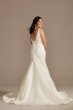 Plunge Mermaid Buttoned Satin Tall Wedding Dress DB Studio 4XLWG4016