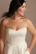 Strapless Satin Tall Wedding Dress with Skirt Slit DB Studio 4XLWG4017