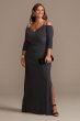 Beaded Strap Cold Shoulder Jersey Plus Size Gown RM Richards 5659W