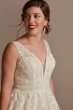 Embroidered Petite Tulle Skirt Wedding Dress Oleg Cassini 7CWG888