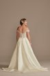 Off Shoulder Beaded Bodice Petite Wedding Dress Oleg Cassini 7LBCWG890