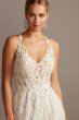 Floral Applique Open Back Petite Wedding Dress Galina Signature 7SWG841