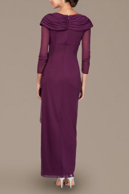 Ruched Embellished Portrait Collar Petite Gown Alex Evenings 8232929