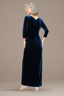 Surplice Stretch Velvet Ruched Tulip Gown Alex Evenings 82918581