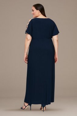 Ladder Sleeve Knot-Front Matte Jersey Gown Alex Evenings 84351544