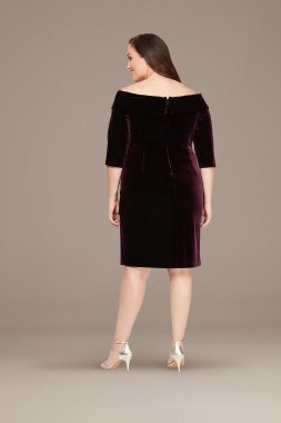 Surplice Stretch Velvet Plus Size Sheath Dress Alex Evenings 8491841