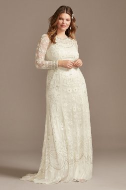 Detachable Sleeves and Train Tall Wedding Dress Galina Signature 4XLLSSWG881