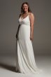 White by Vera Wang V-Neck Crepe Plus Slip Dress White by Vera Wang 8VW351566