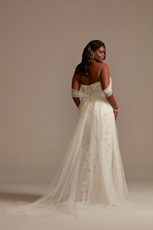 Removable Sleeve and Train Plus Size Wedding Dress Galina Signature 9LSSWG881