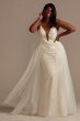 Sequin Removable Train Plus Size Wedding Dress Galina Signature 9SWG882