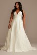 Floral Jacquard V-Neck Plus Size Wedding Dress DB Studio 9WG4012DB