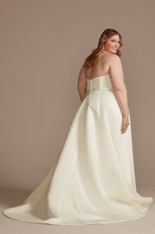 Strapless Plus Size Satin Wedding Dress with Slit DB Studio 9WG4017