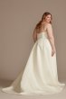 Strapless Plus Size Satin Wedding Dress with Slit DB Studio 9WG4017