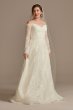 Leafy Applique Lace Off the Shoulder Wedding Dress Oleg Cassini CWG891