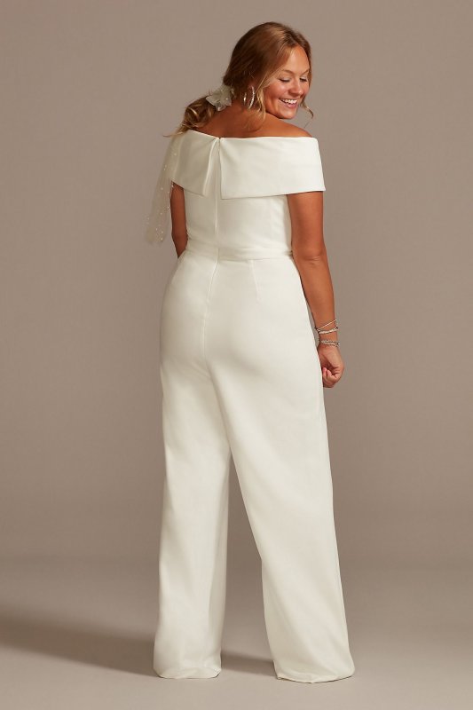 Off-the-Shoulder Crepe Wide-Leg Jumpsuit DB Studio DB3230W