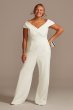 Off-the-Shoulder Crepe Wide-Leg Jumpsuit DB Studio DB3230W