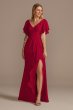 Flutter Sleeve Bridesmaid Dress with Cascade David's Bridal F20320