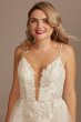 Sequin Applique Wedding Dress with Removable Train Galina Signature SWG882