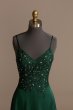 Embellished Bodice Spaghetti Strap Dress with Slit WBM2303RW