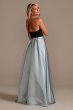 V-Neck Halter Satin Ball Gown with Pockets David's Bridal WBM2405V1