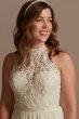 High Neck Illusion Lace and Chiffon Wedding Dress DB Studio WG4032