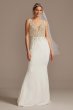 Sheer Plunge Beaded Corset Tall Wedding Dress Galina Signature 4XLSWG865