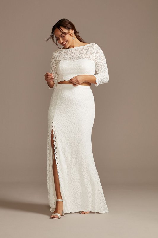 Lace Plus Size Wedding Separates Skirt with Slit DB Studio 9DS150828