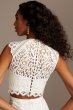 Button Back Lace Cap Sleeve Wedding Separates Top DB Studio DS150848