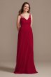 Tank V-Neck Embroidered Soft Net Bridesmaid Dress David's Bridal F20119