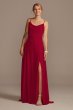 Cowl Neck Chiffon Bridesmaid Dress with Slit David's Bridal F20235