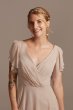 Flutter Sleeve Chiffon Short Bridesmaid Dress David's Bridal F20241