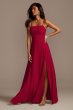 Spaghetti Strap Chiffon Bridesmaid Dress with Slit David's Bridal F20342