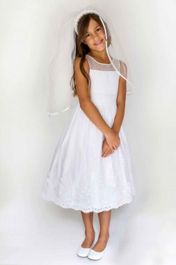 Floral Applique Spaghetti Strap Flower Girl Dress David's Bridal WG1406