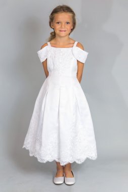 Flower Girl Dress with Tulle and Ribbon Waist David's Bridal OP218