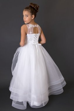 Handkerchief Hem Tulle and Lace Flower Girl Dress David's Bridal CR1396