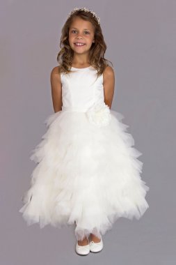 Lace and Mesh Tank Flower Girl Dress David's Bridal OP222