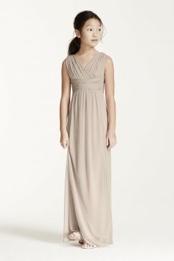 One-Shoulder Georgette Cascade Bridesmaid Dress David's Bridal F19832