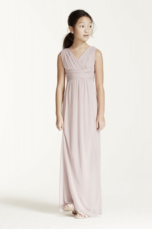 Long Sleeveless Dress with Ruched Waist David's Bridal JB5728