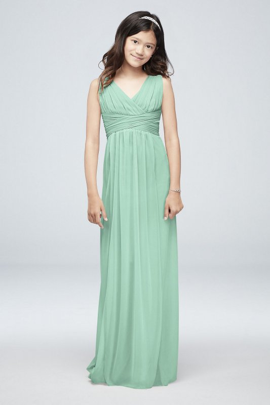 Long Sleeveless Dress with Ruched Waist David's Bridal JB5728