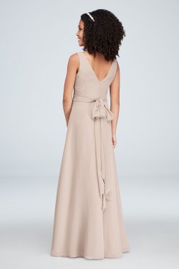 Surplice Tank Long Chiffon Junior Bridesmaid Dress David's Bridal JB9884