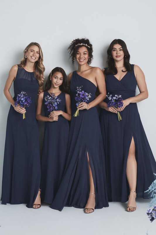 Surplice Tank Long Chiffon Junior Bridesmaid Dress David's Bridal JB9884