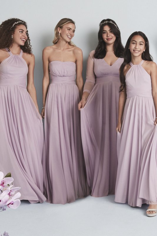 High Neck Mesh Junior Bridesmaid Dress David's Bridal JB9891