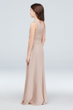 Tank V-Neck Embroidered Soft Net Bridesmaid Dress David's Bridal F20119