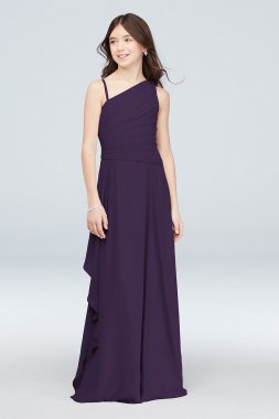 Georgette One Shoulder Junior Bridesmaid Dress JB9894